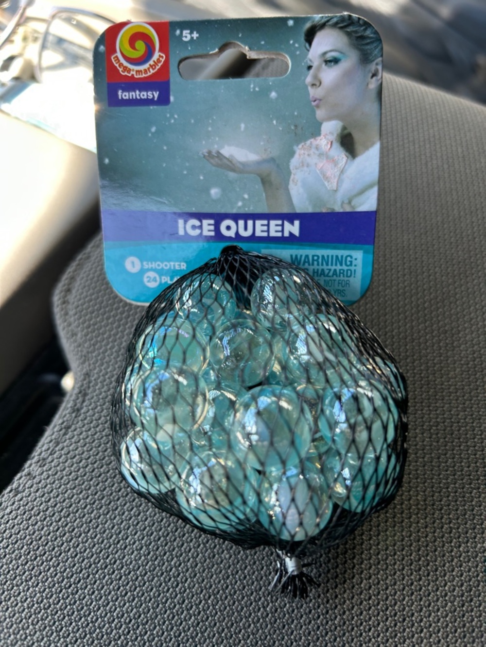 Ice Queen Blue Glass Shooter Marbles - Pack